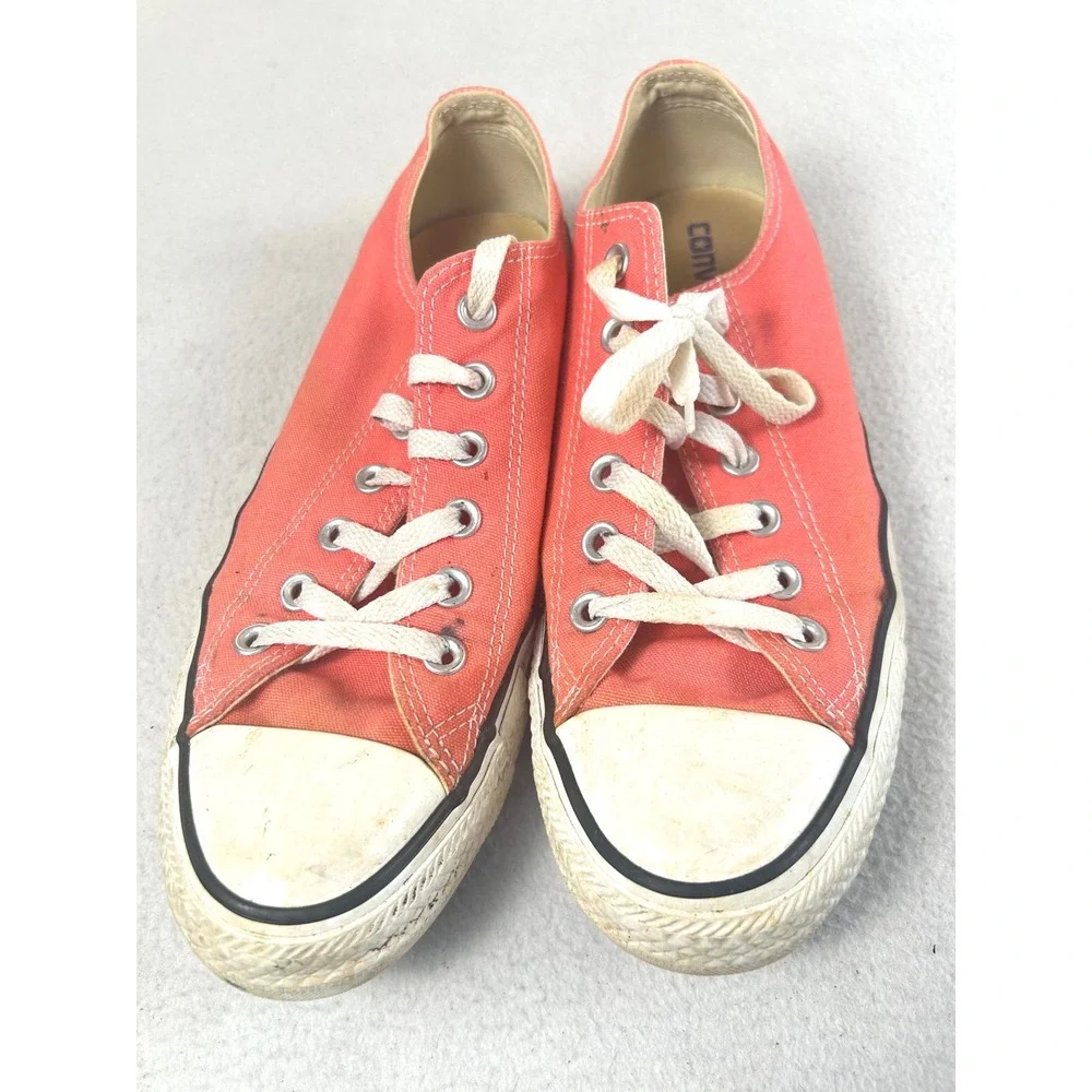 Converse All Star Sneakers Women 8 Coral Orange Classic Low Top Shoes